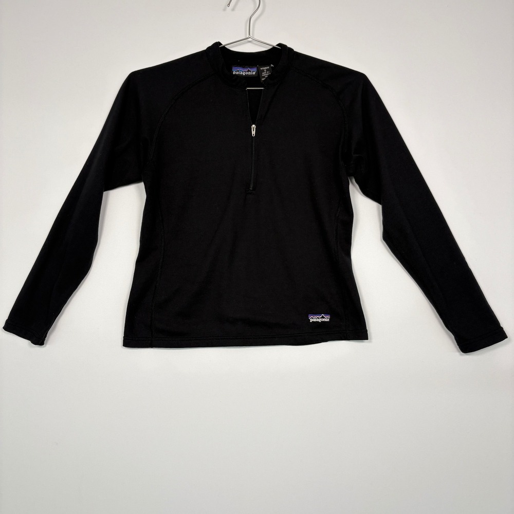 Patagonia Women Pullover S Black R1 Regulator Fleece 1/4 Zip USA Made Outdoor